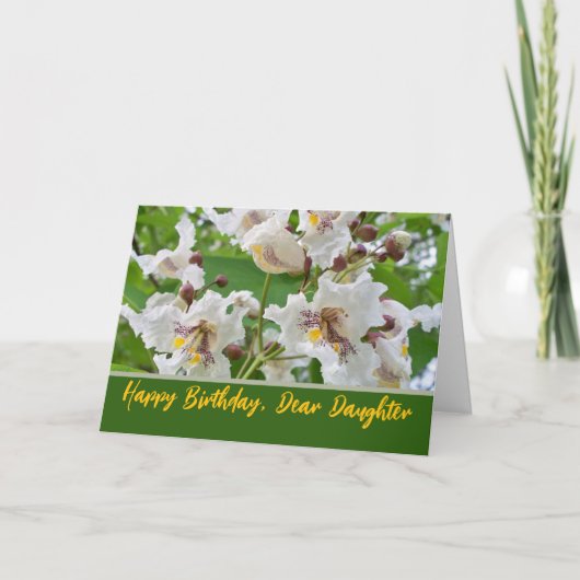 Daughter Geburtstags-Individuelle Name mit Catalpa Karte (Vorderseite)