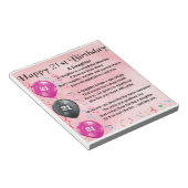 Daughter Gedicht 21. Geburtstag Notizblock (angewinkelt)