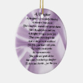 Daughter Gedicht - Lilac Silk Keramikornament (Rechts)