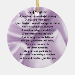 Daughter Gedicht - Lilac Silk Keramikornament