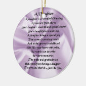 Daughter Gedicht - Lilac Silk Keramikornament (Links)