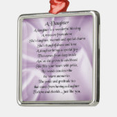 Daughter Gedicht - Lilac Silk Silbernes Ornament (Links)
