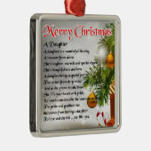 Daughter Gedicht - Weihnachtsbild Silbernes Ornament (Rechts)