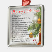 Daughter Gedicht - Weihnachtsbild Silbernes Ornament (Links)
