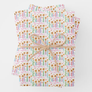 Daughter Happy Birthday Candles Geschenkpapier Set