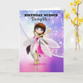 Daughter, Happy Birthday niedliche Märchen tanzen Karte (Gelbe Blume)