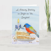 Daughter Happy February Birthday Painted Bunting Karte (Vorderseite)