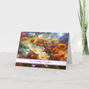 Daughter Happy Mütter Tag Blume Field Beautiful Feiertagskarte