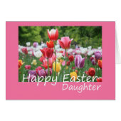 Daughter Happy Oaster Tulip-Karte (Vorderseite (Horizontal))