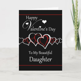 Daughter Happy Valentine's Day / Herz-Silhouetten Feiertagskarte
