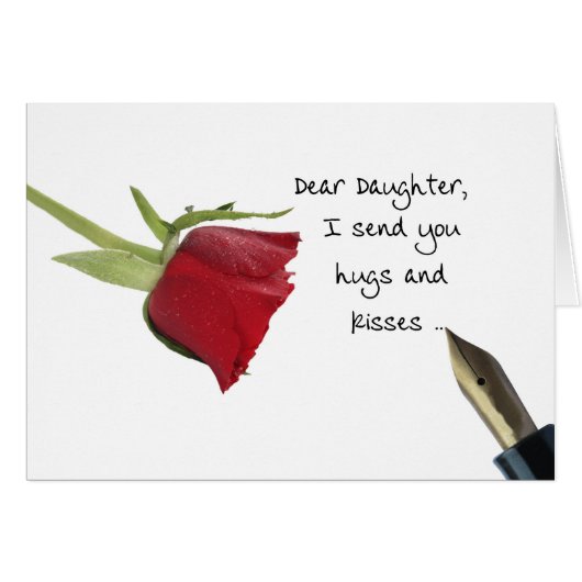 Daughter Happy Valentine's Day Rose (Vorderseite (Horizontal))
