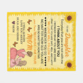 Daughter Heartfelt Sonnenblumen Personalisiert Fleecedecke (Vorderseite (Horizontal))