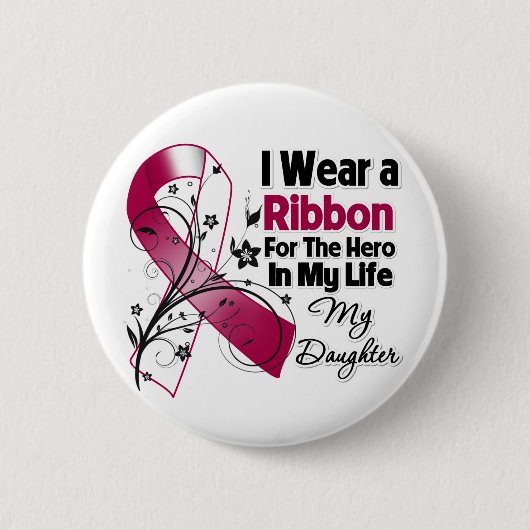 Daughter Hero in meinem Kopf Nackenkrebs Button (Vorderseite)