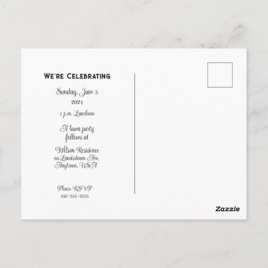 Daughter High School Abschluss Postkarte (Rückseite)