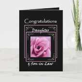 DAUGHTER Hochzeit Herzlichen Glückwunsch - Rosa Ro Karte (Vorderseite)