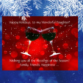 Daughter Holiday Funny Wine Karte