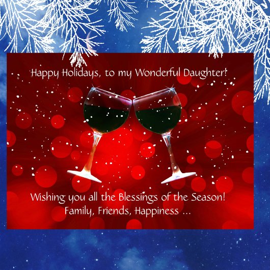 Daughter Holiday Funny Wine Karte