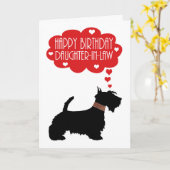Daughter-in-La Birthday Scottish Terrier Silhouett Karte (Gelbe Blume)