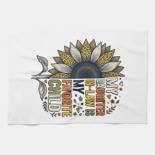Daughter In Law Favorite Child Sunflower Vintage S Geschirrtuch (Horizontal)