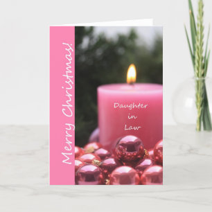 Daughter in Law Pink Ornament Weihnachtskarte Feiertagskarte