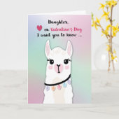 Daughter Llamas Valentinstag Herz Karte (Gelbe Blume)