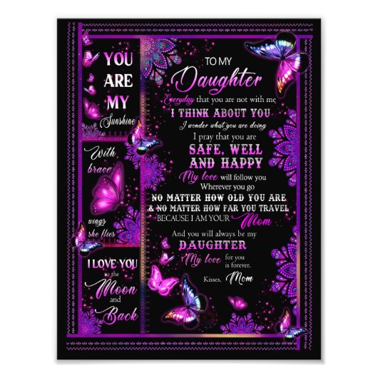 Daughter Lovers | Für meine Tochter Liebe Mama Fotodruck (Vorne)