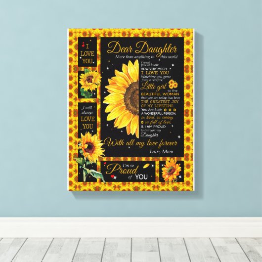 Daughter Lovers | Für meine Tochter Liebe Mama Leinwanddruck (Insitu (Holzboden))