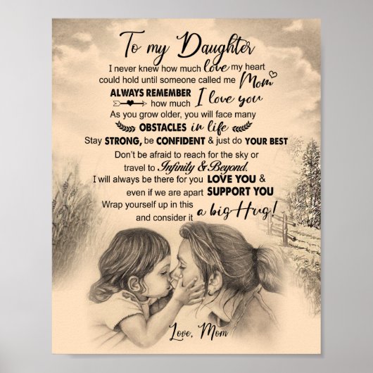 Daughter Lovers | Für meine Tochter Liebe Mama Poster (Vorne)