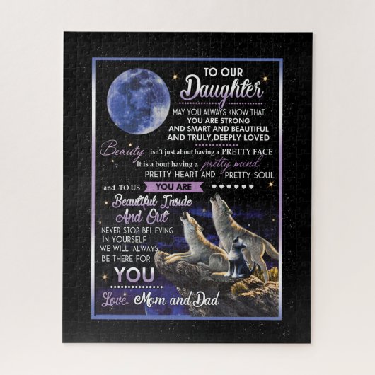 Daughter Lovers | Für unsere Tochter Liebe Mama un Puzzle (Vertikal)