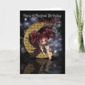 Daughter Magical Birthday niedliche kleine Mond Fe Karte (Vorderseite)