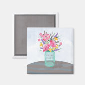 Daughter Mutter's Day Mason Jar Vase Magnet (Vorderseite/Rückseite)