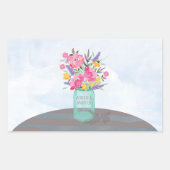 Daughter Mutter's Day Mason Jar Vase Rechteckiger Aufkleber (Vorderseite)