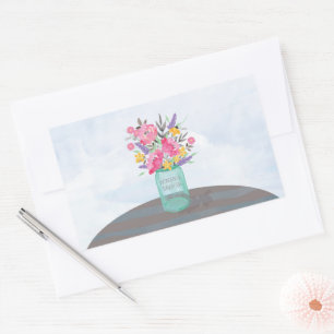 Daughter Mutter's Day Mason Jar Vase Rechteckiger Aufkleber