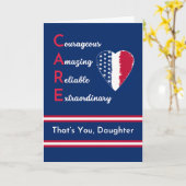 Daughter Nurses Day Patriotic mit CARE und Herz Karte (Gelbe Blume)