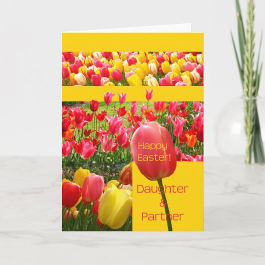 Daughter & Partner Happy Oaster Tulip Karte (Vorderseite)