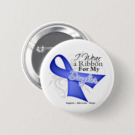 Daughter Periwinkle Ribbon - Magenkrebs Button (Vorne & Hinten)