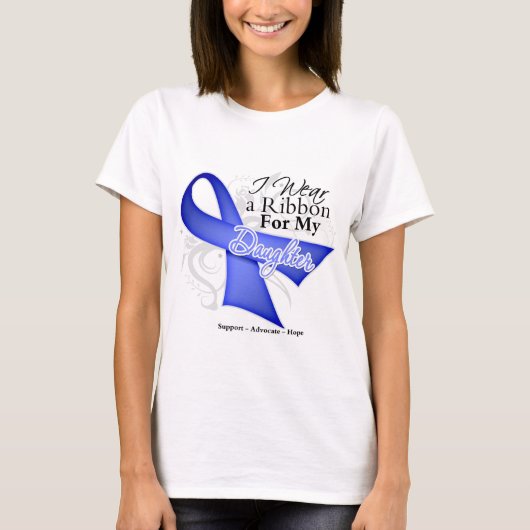 Daughter Periwinkle Ribbon - Magenkrebs T-Shirt (Vorderseite)