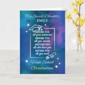 Daughter personalisiert Abschluss für High School Karte (Gelbe Blume)