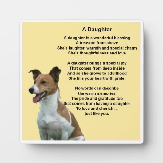 Daughter Poem Plaque - Jack Russell Design Fotoplatte (Vorderseite)