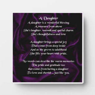 Daughter Poem Plaque - Lila Seidendesign Fotoplatte