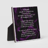 Daughter Poem Plaque - Lila Seidendesign Fotoplatte (Vorderseite)