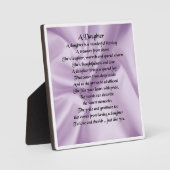 Daughter Poem Plaque - Lilac Silk Design Fotoplatte (Vorderseite)