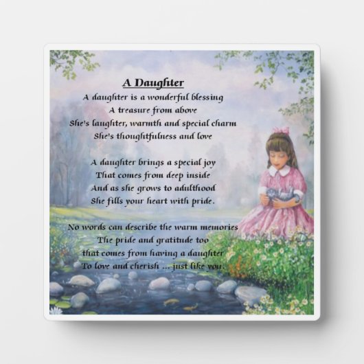 Daughter Poem Plaque - Little Girl Design Fotoplatte (Vorderseite)