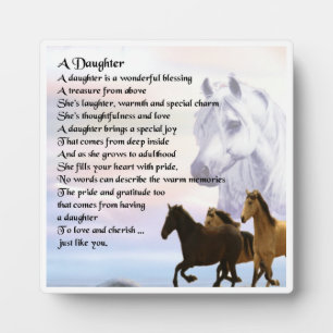 Daughter Poem Plaque - Pferdedesign Fotoplatte
