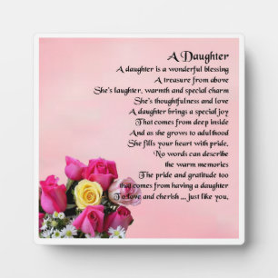 Daughter Poem Plaque - Rose Design Fotoplatte