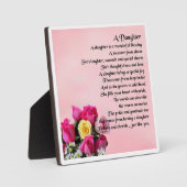 Daughter Poem Plaque - Rose Design Fotoplatte (Vorderseite)