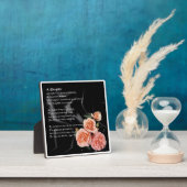 Daughter Poem Plaque - Rose zum Schwarzen Design Fotoplatte (InSitu)
