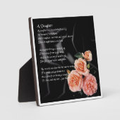 Daughter Poem Plaque - Rose zum Schwarzen Design Fotoplatte (Vorderseite)