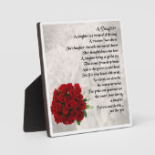 Daughter Poem Plaque - Rote Rosen Design Fotoplatte (Vorderseite)