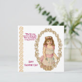 Daughter Rustikale Vintage Valentinskarte (Stehend Vorderseite)